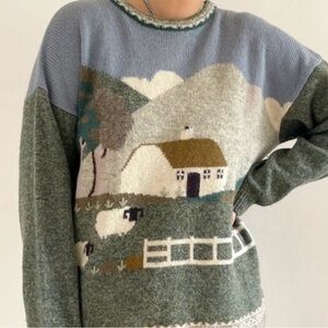 🐑 Scenic wool sheep sweater